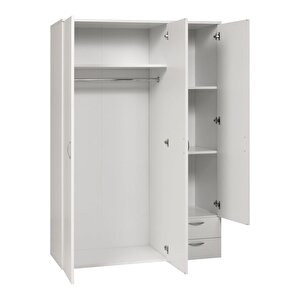 Ahşap Gardırop 120cm, Gardırop, Çok Amaçlı Dolap, 3 Kapılı Dolap, Elbise Dolabı 120x52x177cm