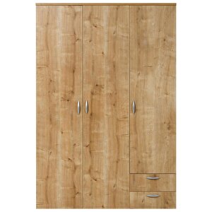 Ahşap Gardırop 120cm, Gardırop, Çok Amaçlı Dolap, 3 Kapılı Dolap, Elbise Dolabı 120x52x177cm