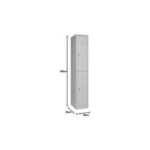 Metal Elbise Dolabı, Kilitlenebilir Dolap, Soyunma Dolabı, Elbise Dolabı, 2 Bölmeli Dolap