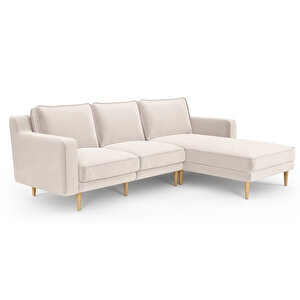 Klem Slim 240 X 171 Köşe Ahşap Ayak - Kadife Vanilya