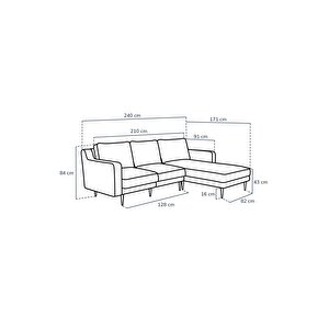 Klem Slim 240 X 171 Köşe Ahşap Ayak - Keten