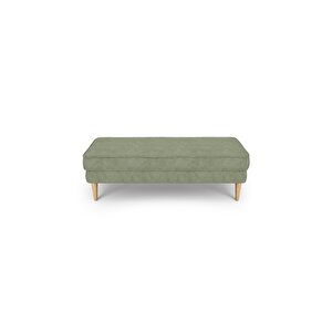 Klem Bench Ahşap Ayak - Fitilli Kadife Sisli Yeşil