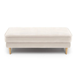 Klem Bench Ahşap Ayak - Kadife Vanilya