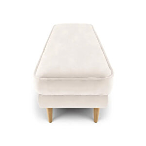 Klem Bench Ahşap Ayak - Kadife Vanilya