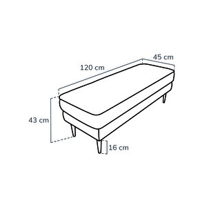 Klem Bench Ahşap Ayak - Kadife Çağla Yeşili