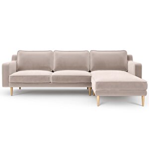 Klem Slim 266 X 171 Köşe Ahşap Ayak - Kadife Ekru