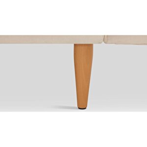 Klem Slim 266 X 171 Köşe Ahşap Ayak - Kadife Ekru