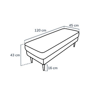 Klem Bench Ahşap Ayak - Keten