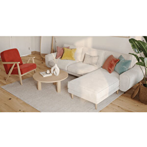 Klem 280 X 171 Köşe Ahşap Ayak - Kadife Vanilya