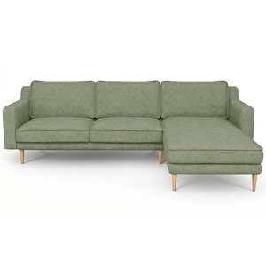 Klem Slim 266 X 171 Köşe Ahşap Ayak - Fitilli Kadife Sisli Yeşil
