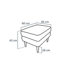 Klem Puf Small Ahşap Ayak - Kadife