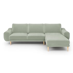 Klem 280 X 171 Köşe Ahşap Ayak - Kadife Çağla Yeşili