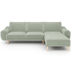 Klem 280 X 171 Köşe Ahşap Ayak - Kadife Çağla Yeşili