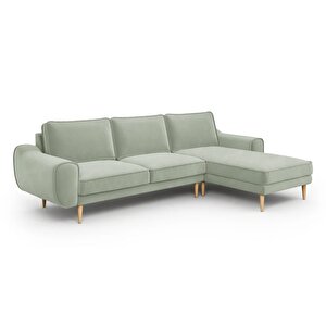 Klem 280 X 171 Köşe Ahşap Ayak - Kadife Çağla Yeşili