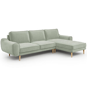 Klem 280 X 171 Köşe Ahşap Ayak - Kadife Çağla Yeşili