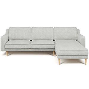 Klem Slim 266 X 171 Köşe Ahşap Ayak - Doğal Doku Mermer Gri