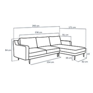 Klem Slim 266 X 171 Köşe Ahşap Ayak - Bukle