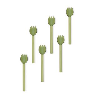 Abiete Dondurma Ve Tatlı Kaşığı Yeşil 6lı Set