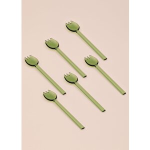 The Mia Abiete Dondurma Ve Tatlı Kaşığı Yeşil 6lı Set