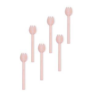 Abiete Dondurma Ve Tatlı Kaşığı Pembe 6lı Set