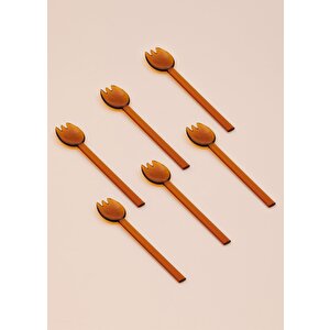 The Mia Abiete Dondurma Ve Tatlı Kaşığı Amber 6lı Set