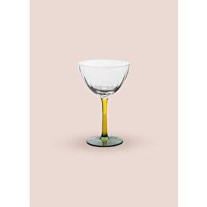 The Mia Ayaklı Cam Dondurma Kasesi Sarı Yeşil 240 Ml