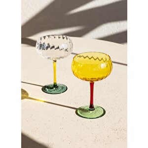 Ayaklı Cam Dondurma Kasesi Sarı Yeşil 280 Ml