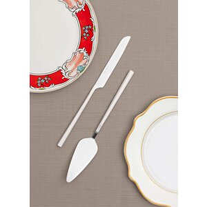 Bianco Pasta Servis Takımı Gümüş 2 Parça Ckb0249
