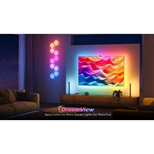 Govee 3s Tv Arkası Led Şerit Ambiyans Aydınlatma Tv Renk Senkronizasyonu 55-65 Inc Tv'ler Ile Uyumludur