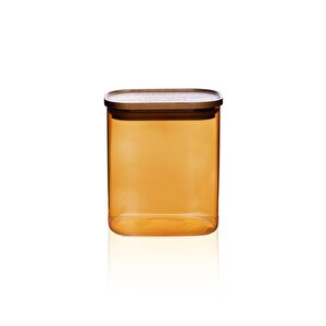 Akasya Dikdörtgen Cam Kavanoz Amber 900 Ml