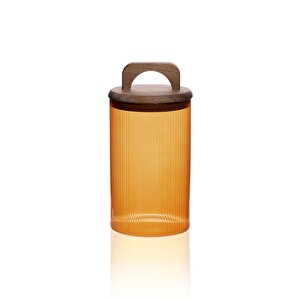 Akasya Kulplu Cam Kavanoz Amber 1000 Ml