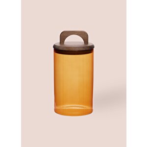 Akasya Kulplu Cam Kavanoz Amber 1000 Ml