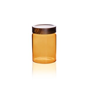 Akasya Yuvarlak Cam Kavanoz Amber 850 Ml