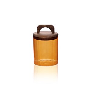 Akasya Kulplu Cam Kavanoz Amber 700 Ml