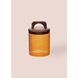 Akasya Kulplu Cam Kavanoz Amber 700 Ml