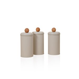 Stripe Çay Kahve Şeker Kavanozu Bej 1,20 Lt