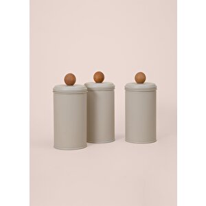 The Mia Stripe Çay Kahve Şeker Kavanozu Bej 1,20 Lt