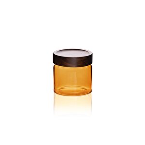 Akasya Yuvarlak Cam Kavanoz Amber 500 Ml