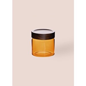 The Mia Akasya Yuvarlak Cam Kavanoz Amber 500 Ml
