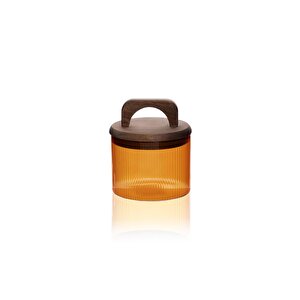 Akasya Kulplu Cam Kavanoz Amber 350 Ml