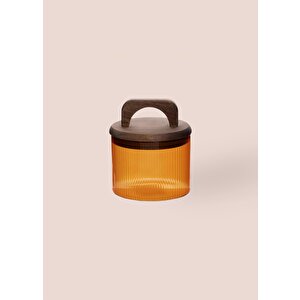 Akasya Kulplu Cam Kavanoz Amber 350 Ml