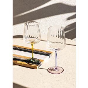 The Mia Şarap Kadehi Sarı Yeşil 500 Ml