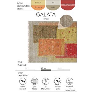 Galata 07 Bej Halı Otantik Salon Halısı İskandinav Halı Bambu Halı El Dokuma Koridor Halı 200x290 cm