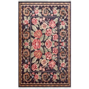 Vintage 02 Siyah Antik Desen Makinede Yıkanabilir Kaymaz Dijital Baskı Ince Mutfak Halısı 80x150 cm