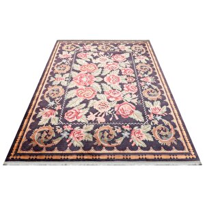 Vintage 02 Siyah Antik Desen Makinede Yıkanabilir Kaymaz Dijital Baskı Ince Mutfak Halısı 80x150 cm