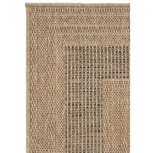 Cool Halı Atina 9101 Haki Bej Yolluk Oturma Odası Halısı Çerçeveli Hasır Halı Kilim Antre Halısı