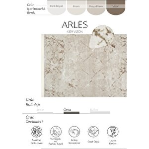 Arles 4329 Krem Vizon Halı Dokuma Makine Halısı Kesme Halı Yolluk Yatak Odası Halısı 100x500 cm