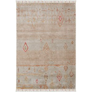 Galata 15 Bej Halı Otantik Salon Halısı Halı Natural Bambu Halı El Dokuma Koridor Halısı 170x240 cm