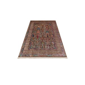 Vintage 07 Olive Antik Desen Makinede Yıkanabilir Kaymaz Dijital Baskı Ince Mutfak Halısı 80x150 cm