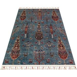 Cool Halı Vintage 09 Aqua Antik Desen Makinede Yıkanabilir Kaymaz Dijital Baskı Ince Mutfak Halısı